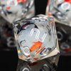 KERWELLSI Sharp Edge Resin Dungeons and Dragons Dice Set D&D, 7Pcs Polyhedral Liquid Core Koi Fish DND Dice with Gift Box, Float Sticker D and D RPG Role Playing Dice D20 D12 D10 D8 D6 D4