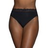 Vanity Fair womens Flattering Lace Panties Briefs, Hi Cut - Black Stripe, 7 US