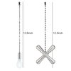 Dotlite Silver Ceiling Fan Pull Chain Set, 2Pack 3mm Diameter Beaded Fluorescent Decorative Pendant Extension, 12in Lighting & Fan Chain Extender with Connector Glow in The Dark(Silver)
