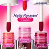 Blossom Color Lock Hydrating Longlasting Lip Stain and Tint for Lips & Cheek, Buildable, Non Drying, Smudgeproof + Transfer Proof, Made in USA with Doe Foot Applicator, 0.14 fl oz/4ml, Blooming Rose