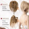 AKOAK 1 Pack Messy Bun, Hair Piece Claw Clip, Wavy Curly Bun for Women Claw Ponytail Hair Extension Unkempt Updo, Bun with Clip Everyday Use (Dark brown)
