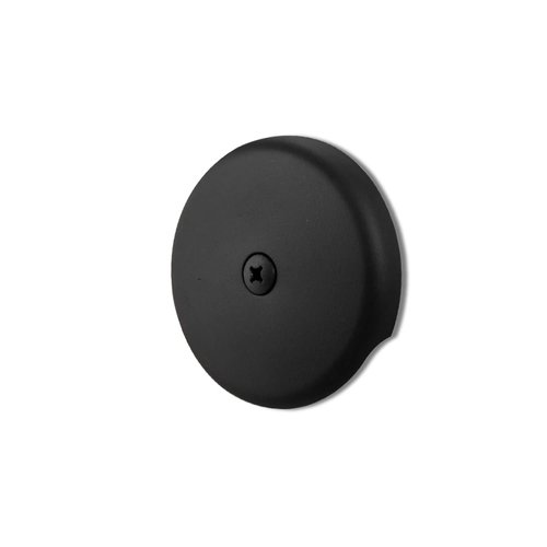 CalcMetal Single Hole Bathtub Drain Overflow Plate with One Matching Screws, Easy to Install, Matte Black