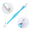 Allstarry 30 Pieces Nail Cuticle Trimmer Remover Rubber Nail Cleaner Plastic Handle Cuticle Pusher Double Head Dead Skin Cuticle Knife Removal Fork Nail art Tools for Girls Women and Men - Blue