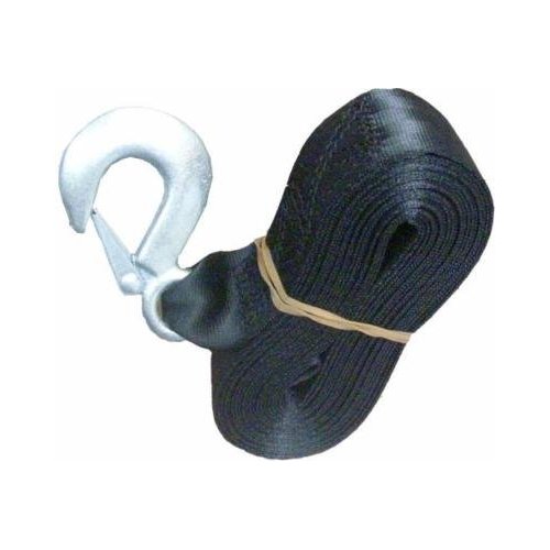 Black Trailer Winch Replacement Strap 2" x 20' and Safety Hook for Boat, Jet Ski and Wave Runner (Up to 5,000 lbs)
