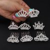 Chargances 8 PCS Mini Crystal Princess Headband Hair Comb Shiny Silver Rhinestone Headband with Comb Wedding Hair Dectoration for Little Girls Birthday Party