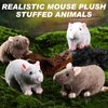 Kasyat 4 Pcs Fake Rat Stuffed Animals 7 Inch Fake Mouse Plush Toys Soft Cuddly Stuffed Mouse Realistic Rat Plushies for Christmas Costume Accessories Birthday Party Favors Prank Props(Brown, Grey)