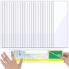 Chinco 30 Pack Self Adhesive Index Card Pockets with Top Open for Loading Ideal Card Holder for Organizing and Protecting Your Index Cards Crystal Clear Plastic(3.55 x 10.8 Inches)