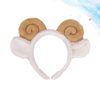 PRETYZOOM Spiral Hair Ties, Plush Goat Headbands: Sheep Horn Ear Cartoons, Hair Styling Party Favors (Yellow)