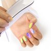 WOKOTO 20 Pcs Aurora Colorful Semi Cured Gel Nail Strips with Nail File & Wooden Stick Rainbow Gradient Color Semicured Nail Polish Strips Uv Gel Nail Polish Stickers Full Nail Wraps for Women