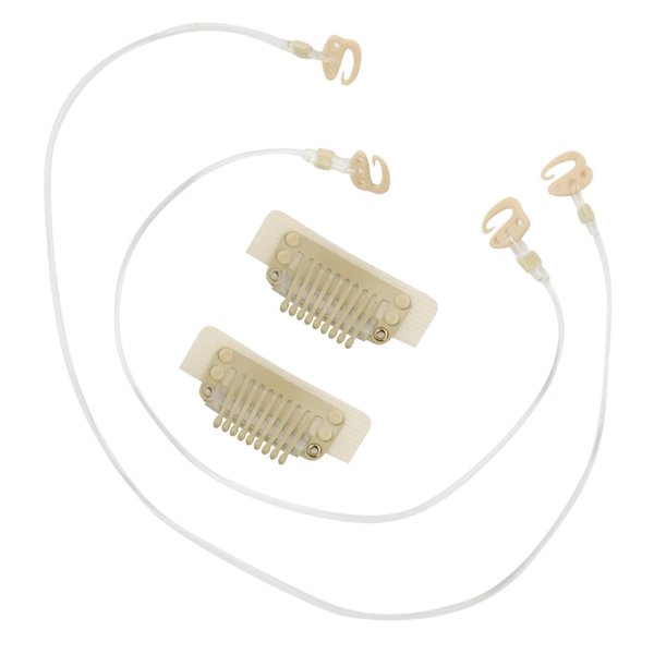 Fshine Replacement Blonde Stickable Clips for Wire Hair Extensions (Invisible Fishing Line 2 Elastic Wire 、3 Inelastic Wire and Removable Clips)