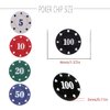 IXIGER Poker Chips,Denomination Poker Chips Set with Black Velvet Pouch Bag,Plastic Learning Counters Disks and Learning Math Counting Chips,Game Night Party Supplies(100pcs)