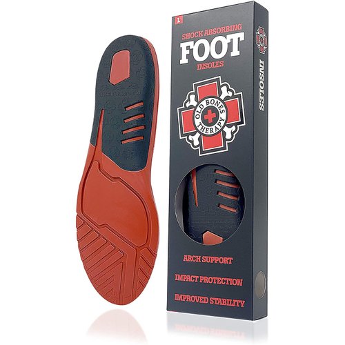 Old Bones Therapy Shock Absorbing Foot Insoles - Impact Protection, Arch Support and Improved Stability - Orthotic Insoles for Skateboarding, BMX, Motocross, Snowboarding and Ruling at Life (M)