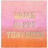 C.R. Gibson Drink Happy Thoughts Disposable Cocktail Napkins for Parties, 5" x 5", Multicolor