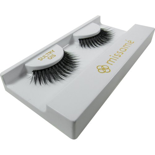Missamé SULTRY Deluxe Beauty False Eyelashes Set Handmade with Premium Synthetic Fibers, Black, 3 Pairs