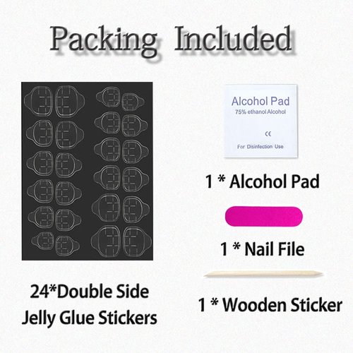 DOCVOEOMH Long Press on Nails Nude Fake Nails Classic Opaque Full Cover Acrylic False Nails for Women Girls 24 PCS