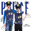 Keymall Kids Police Officer Costume Set 6 Pcs Including Cop Hat Vest Sunglasses Badge Walkie Talkie for Pretend Play Dress Up (Set D)