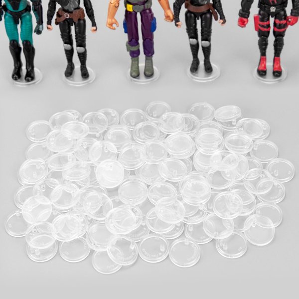 FIGURESLAB Action Figure Stand for Display with Peg, 25mm Toy Display Support Stands Base Holder, Compatible with 3.75 Inch VINTAGE (1977-1985) Star Was/GI Jeo Action Figures, 100PCS