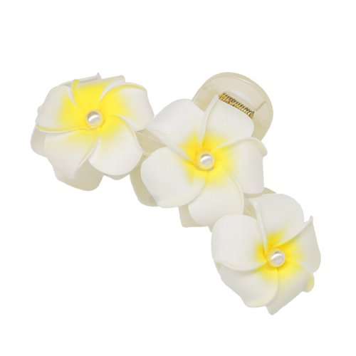 Hawaiian Flower Hair Clips for Women，Beach Flower Hair Accessory for Women and Girls，Plumeria Hibiscus Hair Clip for Beach Party，Artificial Flower Clips，On-Slip Flower Claw Clips for Thick Hair