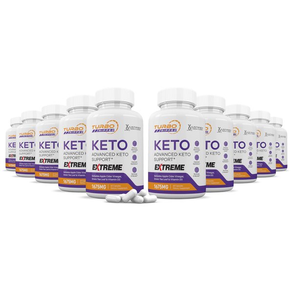 (10 Pack) Turbo Ripped Keto ACV Extreme Pills 1675MG Keto Support Blend Capsule Alternative Keto ACV Gummies Formulated with Apple Cider Vinegar Extra Virgin Olive Oil Powder Green Tea 600 Capsules