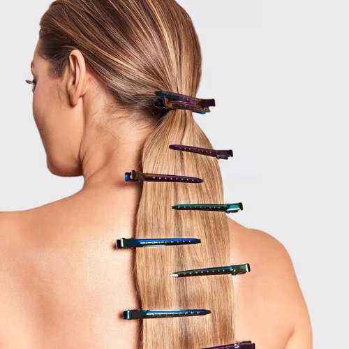 Kitsch Hair Clips for Styling & Sectioning - Alligator and Duck-Billed Clips for Long & Short Hair | Holiday Gift | Roller Clips for Stylish Hairdos | 6pcs Set, Iridescent