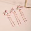 Rumtock Pearl Hair Pins with Rose Gold Leaf Earrings Handmade Hair Piece Jewelry Set for Wedding Brides Hair Accessories (Rose Gold)