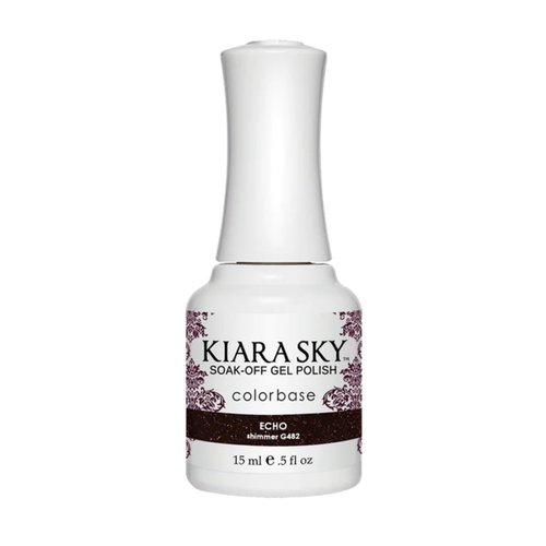Kiara Sky Professional Nails Soak Off UV LED Gel Polsih - Echo G482 - Deep Purple Eggplant Shimmer Effect