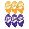NBA LA Lakers Yellow and Purple Latex Balloons - 12'' (Pack Of 6) - Perfect Basketball Party Decorations For Fans & Events