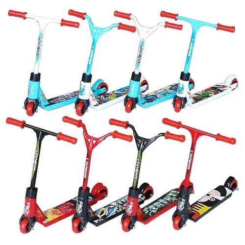 SquarezhenBo 1Pc Red Random Finger Scooter Mini Two Wheel Finger Kits Finger Board Accessories Sk...
