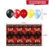 Mpanwen Video Game Birthday Party Decorations - 109Pcs Red and Black Gamer Gaming Party Supplies For Boys Birthday Party - Gaming Backdrop, Table Cover, Hanging Swirls, Topper, Balloons