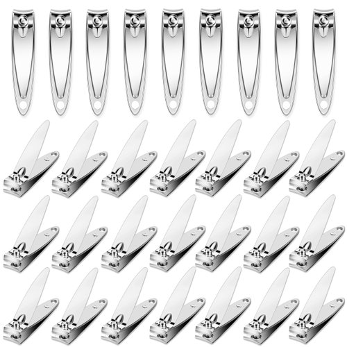 AVERZELLA 30 Pack Fingernail Clipper Toenail Clippers Pack,Stainless Steel Nail Clippers in Bulk,Portable Nail Cutter Manicure Kit Toe Nail Clippers for Women Man Adult Homeless Care Travel