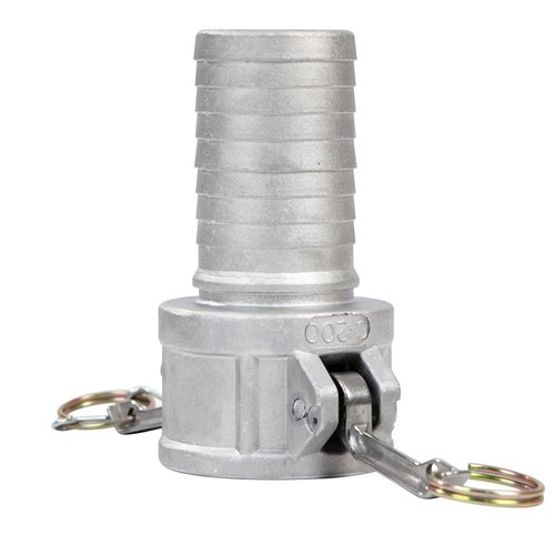 Quafwia 2 PCS Aluminum 2 inch Cam lock Fittings (Part C), Cam and Groove Hose Fitting Part C 2" Female Coupling x 2" Multi-serrated Hose Shank With Camlock coupling Gasket Inside.