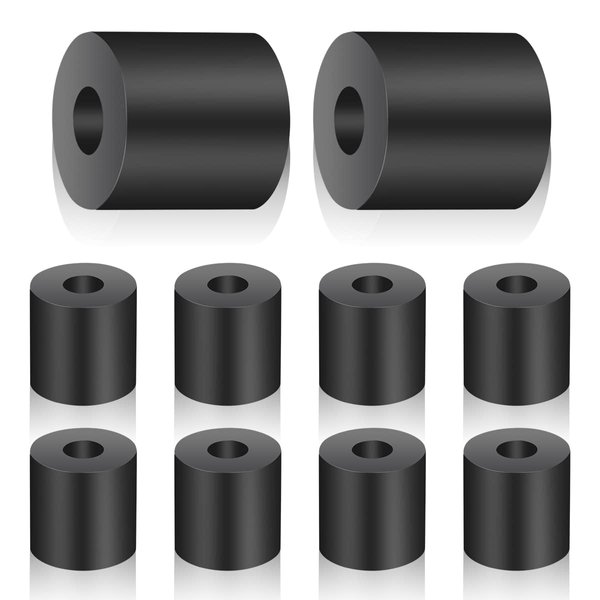 10Pcs Tear Resistant Multi-Purpose Rubber Spacer 1" OD x 3/8" ID x 1" Thick Rubber Bushing Solid Smooth Round Neoprene Rubber Washers for Car,Motor,Bars Accessories