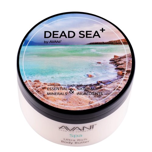 Avani Ultra Rich Body Butter - Dead Sea Salt, Aloe Vera, Vitamin E, Shea, Jojoba, Sunflower, Olive Essential Oil - Natural Butter for All Skin Types - Milk/Honey Fragrance