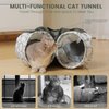 TSEB4TEP Cat Tunnel,Cat Tunnel for Indoor Cats, Collapsible Crinkle Paper Cat Play Tunnel Toys Set Anti-Scratch Cat Tunnel 9.8"*51",Cat Feather Toy Fishes for Cats, Puppy, Kitty, Kitten, Rabbit