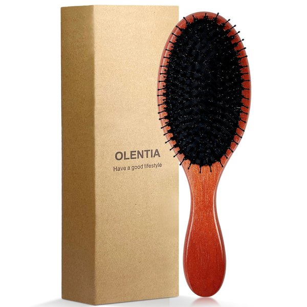 RAIN’S SECRET Boar & Nylon Bristle Brushes for Women Men Kid,Natural Wooden Brush, Wet/Dry Hair Smoothing Massaging Detangling,Scalp Massage, Perfect Hair Care Tool
