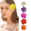 6Pcs Hawaiian Flower Hair Clips, Plumeria and Hibiscus 3.5" Clips for Women, Artificial Flowers Clips Perfect for Vacation and Beach Parties