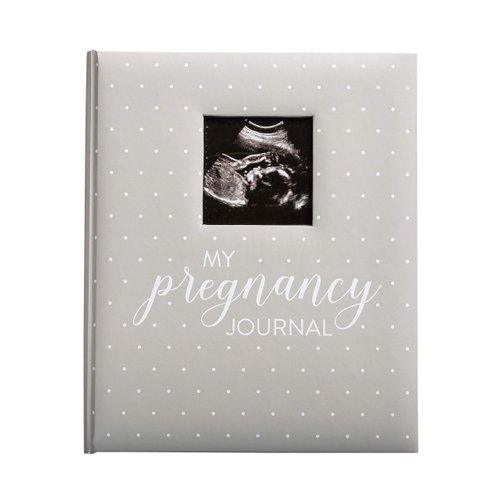 Kate & Milo Gray and White Polka Dot Pregnancy Journal, Keepsake Pregnancy Memory Book with Sonogram Photo, First Through Third Trimester Pregnancy Milestone Tracker, Gray