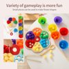 bopoobo Wooden Peg Board Beads Game Rainbow Clip Bead Puzzle Montessori Sorting Toys Counting Matching Game Beads Early Education Board Game Fine Motor Skill Montessori Toys