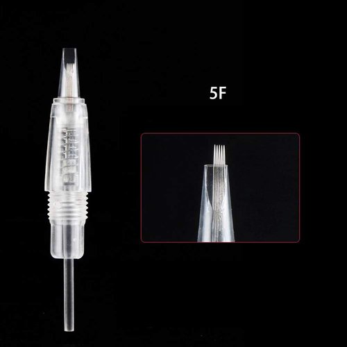 10PCS Permanent Makeup Clear Needle Cartridges for Eyebrow Eyeliner Tattoo Machine (5F)