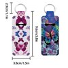 FREEBLOSS 2Pcs Chapstick Holder Keychain 1.5x3.8'' Lip Balm Holder Keychain Lightweight Lipstick Sleeve Pouch with Butterfly Pattern for Women Girls