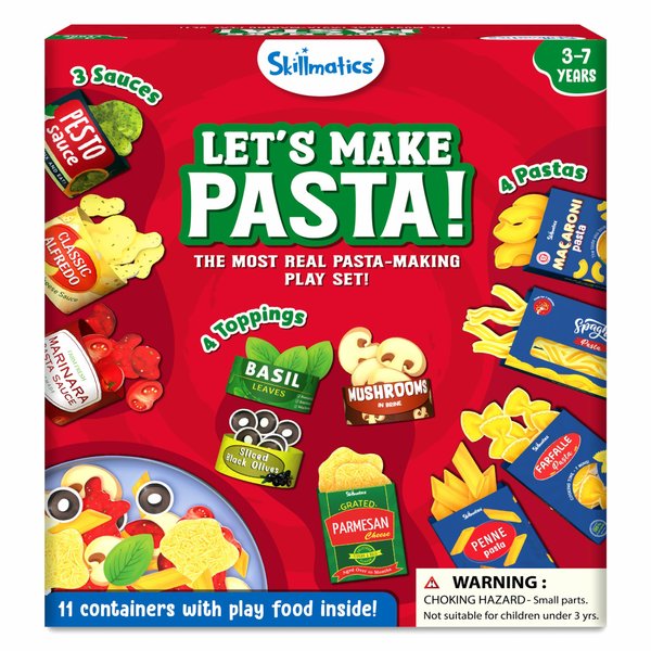 Skillmatics Pretend Play Pasta Set - 11 Containers, 120+ Play Food Items for Child's Play, Back-to-School Play Kitchen Accessories, Toy Kitchen, Gifts for Kids & Toddlers Ages 3, 4, 5, 6, 7