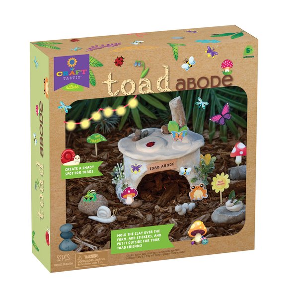 Craft-tastic — Nature Toad Abode — Kid’s Arts and Craft Kit — Build an Outdoor Mushroom Home — for Ages 5+