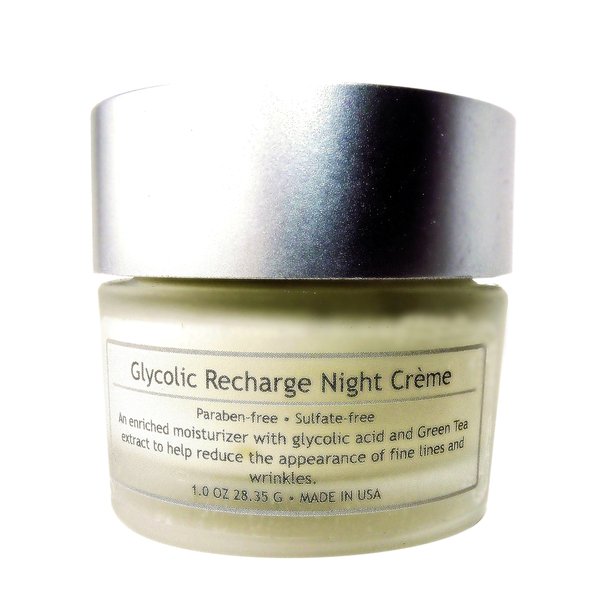 Pure Ziva 4.31% Glycolic Acid & Green Tea Oil-Free Night Recharge Skin Facial Cream, Gluten, Paraben & Sulfate Free, 1.0 Fluid Ounce, No Animal Testing & Cruelty Free