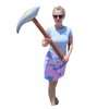 Pick Axe Inflate (33") Wood and Silver Color. Inflatable Toy Kids Tool. Party Favor (1 Pack)