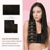 GOO GOO Sew in Hair Extensions Real Human Hair, Weft Hair Extensions Human Hair, 2 Dark Brown 20inch 105g, Weft Bundles Straight Silky Remy Hair