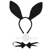 UJLN Women's Bunny Accessory Set Rabbit Ear Headband Collar Bow Tie Rabbit Tail for Easter Costume Cosplay Accessories for Adult Children-3Pack