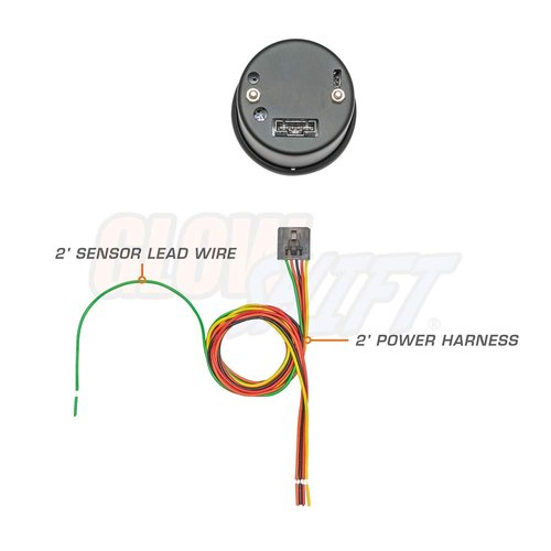 GlowShift Tinted 7 Color 10,000 RPM Tachometer Gauge - for 1-10 Cylinder Gas Powered Engines - Black Dial - Smoked Lens - 2-1/16" 52mm