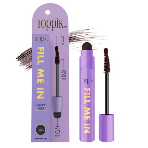 Toppik Fill Me In Hairline Filler, Hair Color Root Touchup, Hair Fibers Wand, Fills In Thinning H...