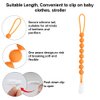 Baby Food Grade Silicone Sport Ball Teether Toy with One Piece Design Pacifier Clip Holder,Teething Pain Relief Toys Gift Set for 3 Months+ Boys and Girls,Freezer Safe,BPA Free. (Basketball)