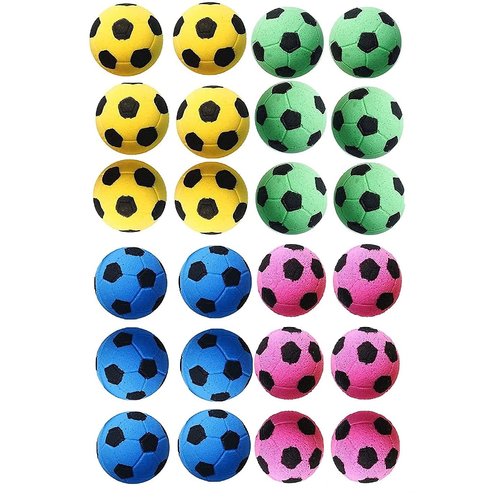 GINFH Cat Foam Ball Cat Sponge Ball Toy Cat Soccer Ball Toy (Foam Soccer Balls 24 PCS)